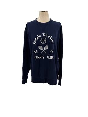 Sergio Tacchini 66 Tennis Club Embroidered Crewneck Sweatshirt Maritime Blue XL